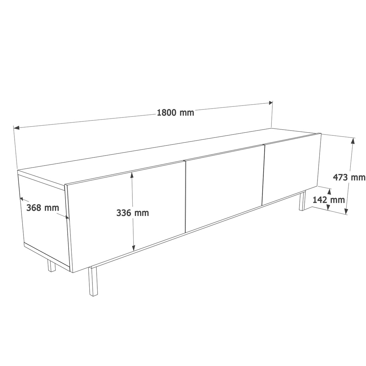 Έπιπλο Τηλεόρασης Papiana Άμμου 180x36.8x47.3 εκ. Μελαμίνης - Pakobazaar