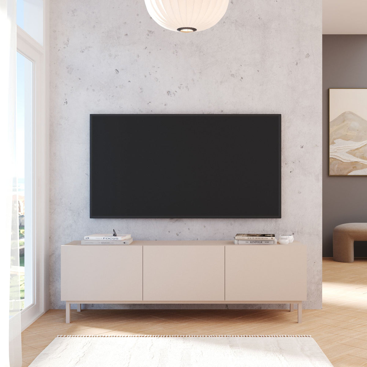 Έπιπλο Τηλεόρασης Papiana Άμμου 150x36.8x47.3 εκ. Μελαμίνης - Pakobazaar