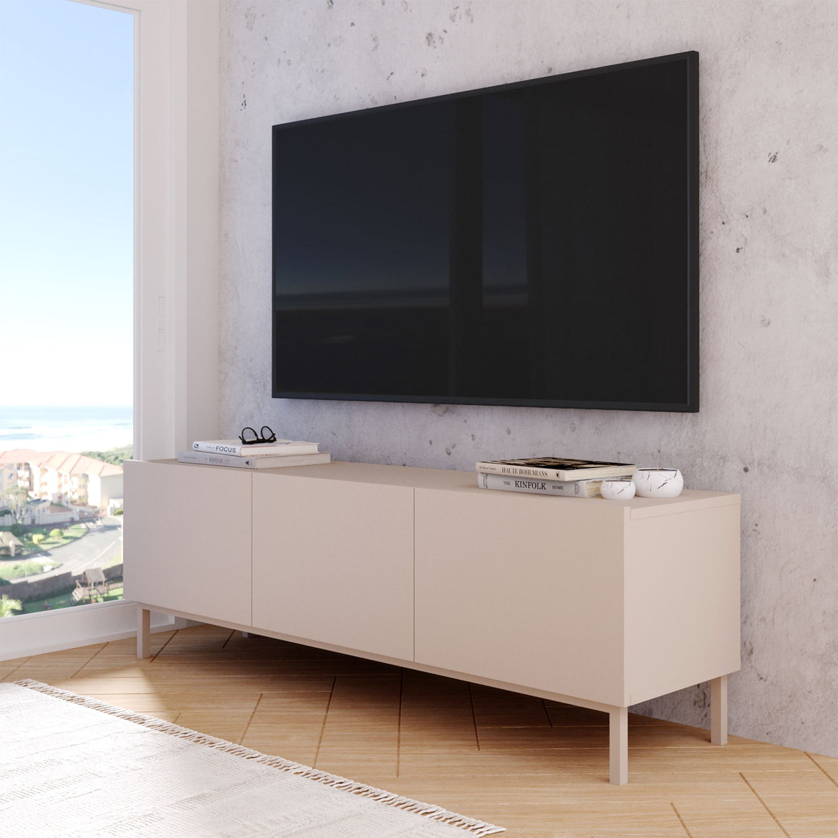 Έπιπλο Τηλεόρασης Papiana Άμμου 150x36.8x47.3 εκ. Μελαμίνης - Pakobazaar