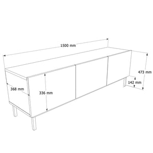Έπιπλο Τηλεόρασης Papiana Άμμου 150x36.8x47.3 εκ. Μελαμίνης - Pakobazaar