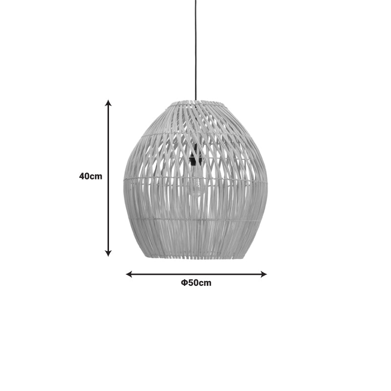 Φωτιστικό οροφής Irden Inart rattan σε φυσική απόχρωση Φ50x40εκ - Pakobazaar