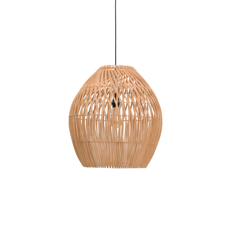 Φωτιστικό οροφής Irden Inart rattan σε φυσική απόχρωση Φ50x40εκ - Pakobazaar