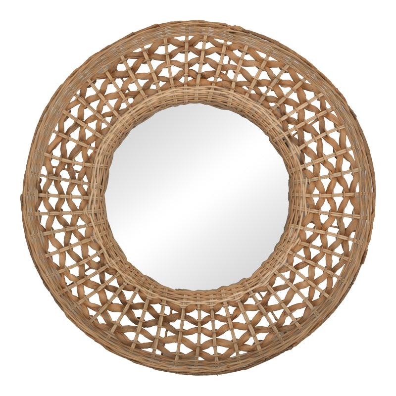 Καθρέπτης Mazun Inart ξύλο σε φυσική απόχρωση Φ60x8εκ - Image 1