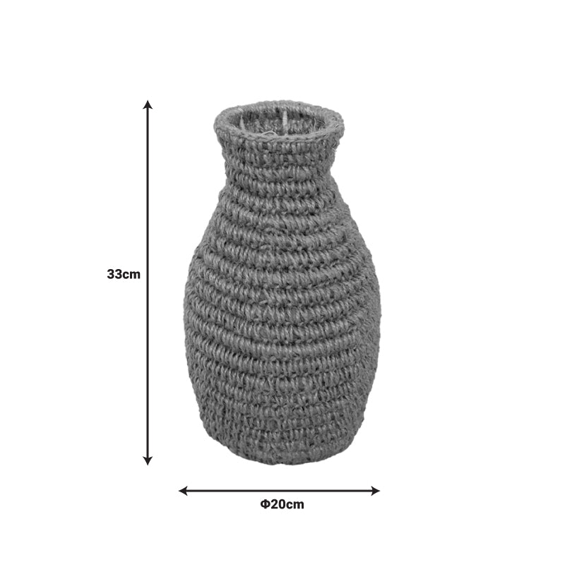 Βάζο Agelen I Inart sisal σε φυσική απόχρωση Φ20x33εκ - Image 2