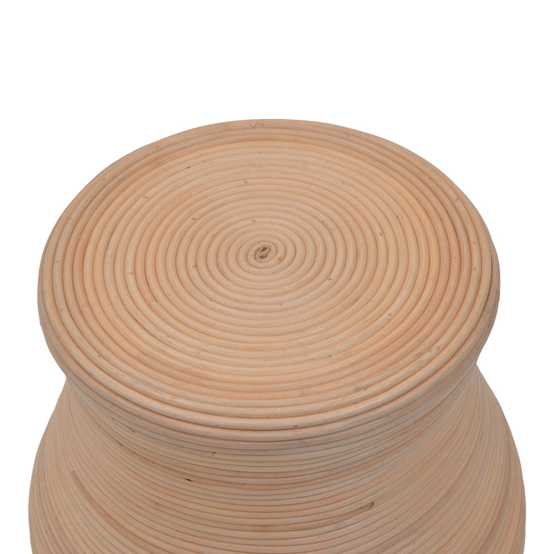 Σκαμπό Bulaten Inart rattan σε φυσική απόχρωση Φ45x45εκ - Pakobazaar