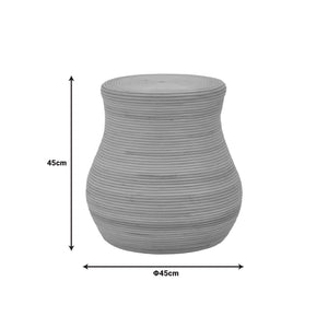 Σκαμπό Bulaten Inart rattan σε φυσική απόχρωση Φ45x45εκ - Pakobazaar