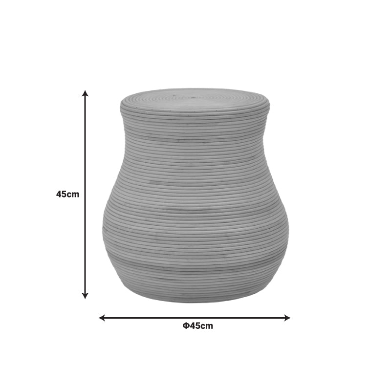 Σκαμπό Bulaten Inart rattan σε φυσική απόχρωση Φ45x45εκ - Pakobazaar