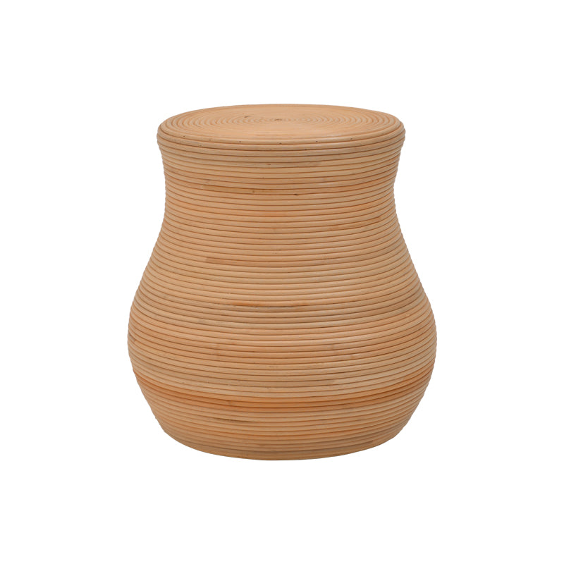 Σκαμπό Bulaten Inart rattan σε φυσική απόχρωση Φ45x45εκ - Pakobazaar