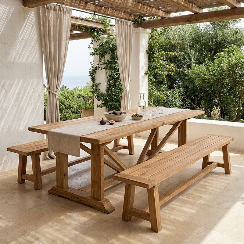 Τραπέζι Smarious  teak ξύλο σε φυσική απόχρωση 250x100x78εκ - Pakobazaar