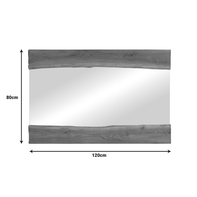 Καθρέπτης Riverine  teak ξύλο σε φυσική απόχρωση 120x80x4εκ - Image 3