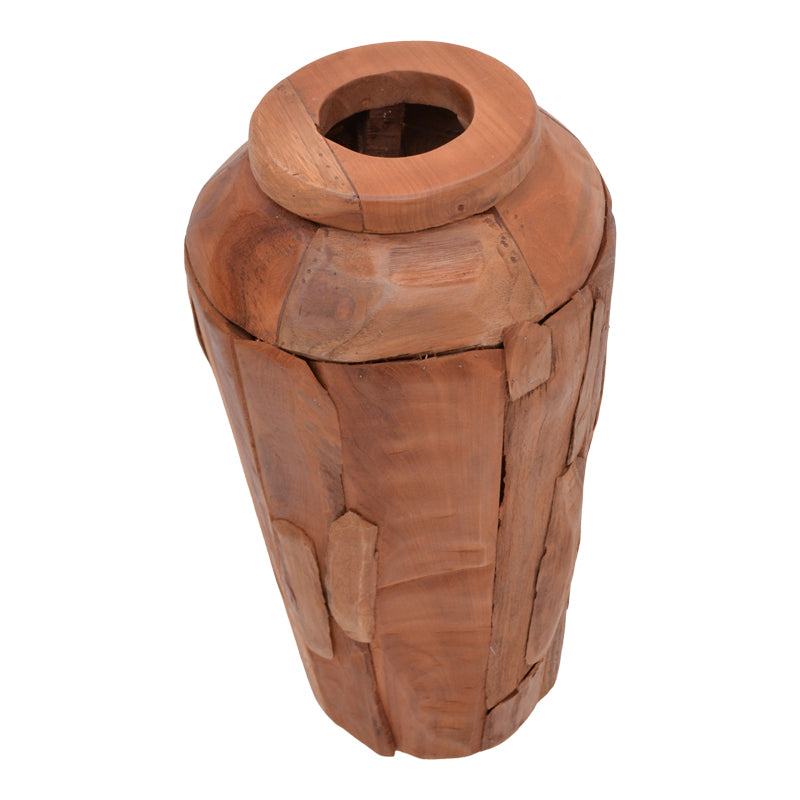 Διακοσμητικό βάζο Archean  teak ξύλο σε φυσική απόχρωση Φ30x80εκ - Image 2