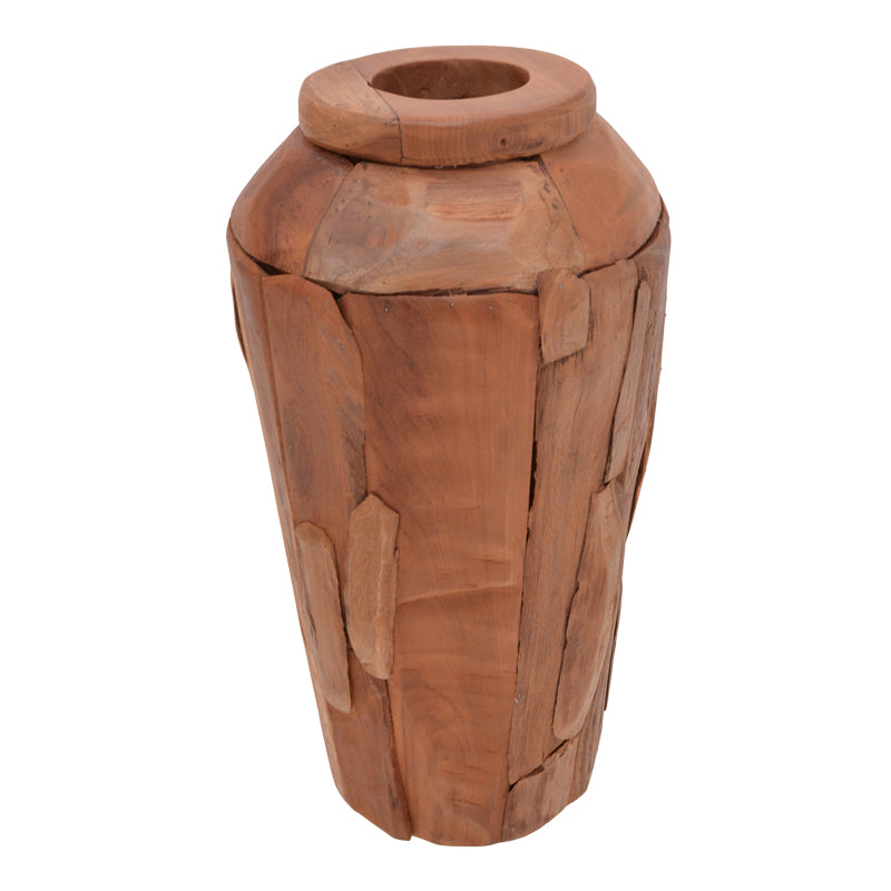 Διακοσμητικό βάζο Archean  teak ξύλο σε φυσική απόχρωση Φ30x80εκ - Image 1