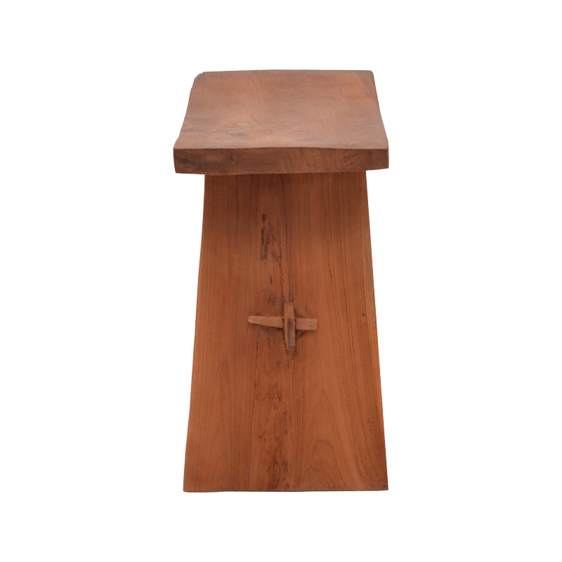 Σκαμπό Shogun  teak ξύλο σε φυσική απόχρωση 46x28x46εκ - Image 3