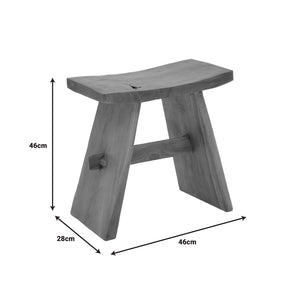 Σκαμπό Shogun  teak ξύλο σε φυσική απόχρωση 46x28x46εκ - Image 5