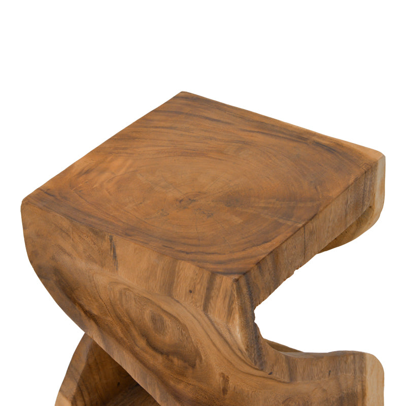 Σκαμπό Hourian I  suar ξύλο σε καρυδί απόχρωση 35x35x45εκ - Pakobazaar