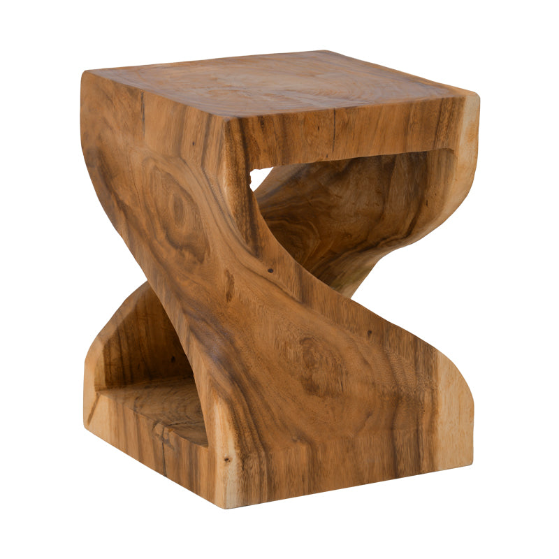 Σκαμπό Hourian I  suar ξύλο σε καρυδί απόχρωση 35x35x45εκ - Pakobazaar