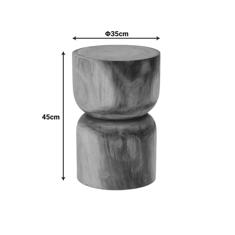 Σκαμπό Lopen  suar ξύλο σε φυσική απόχρωση Φ35x45εκ - Pakobazaar