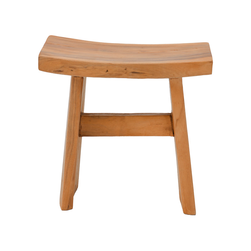 Σκαμπό Borbe  teak ξύλο σε φυσική απόχρωση 45x28x45εκ - Pakobazaar