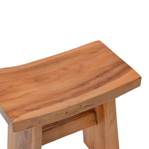 Σκαμπό Borbe  teak ξύλο σε φυσική απόχρωση 45x28x45εκ - Pakobazaar