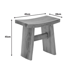 Σκαμπό Borbe  teak ξύλο σε φυσική απόχρωση 45x28x45εκ - Pakobazaar