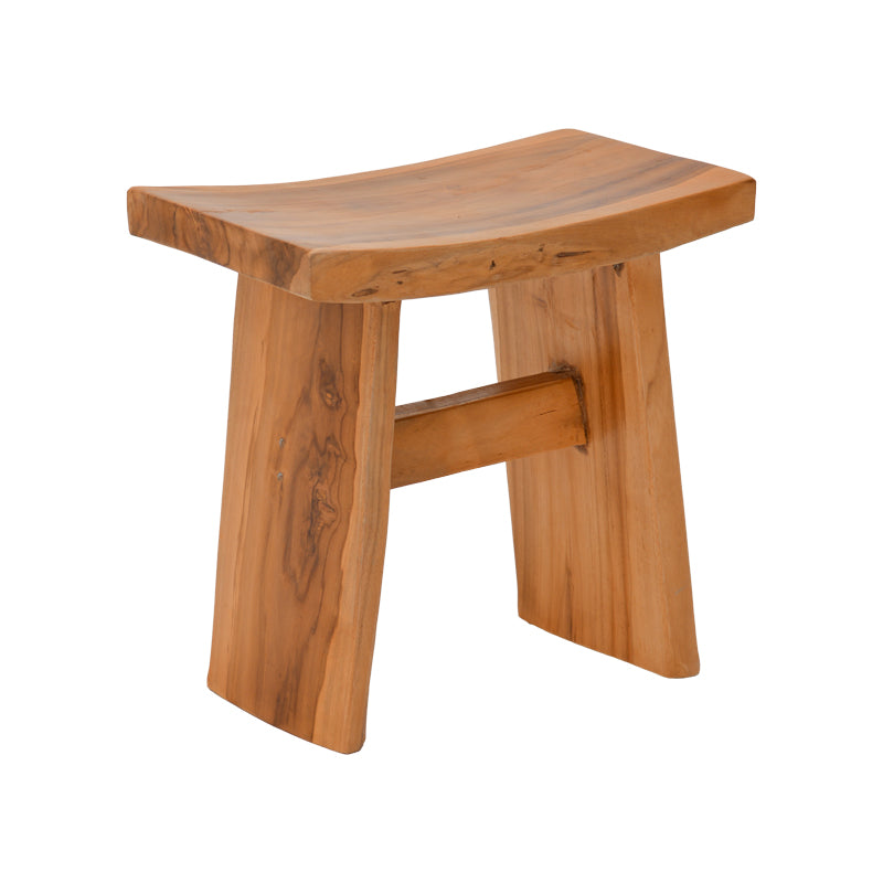 Σκαμπό Borbe  teak ξύλο σε φυσική απόχρωση 45x28x45εκ - Pakobazaar