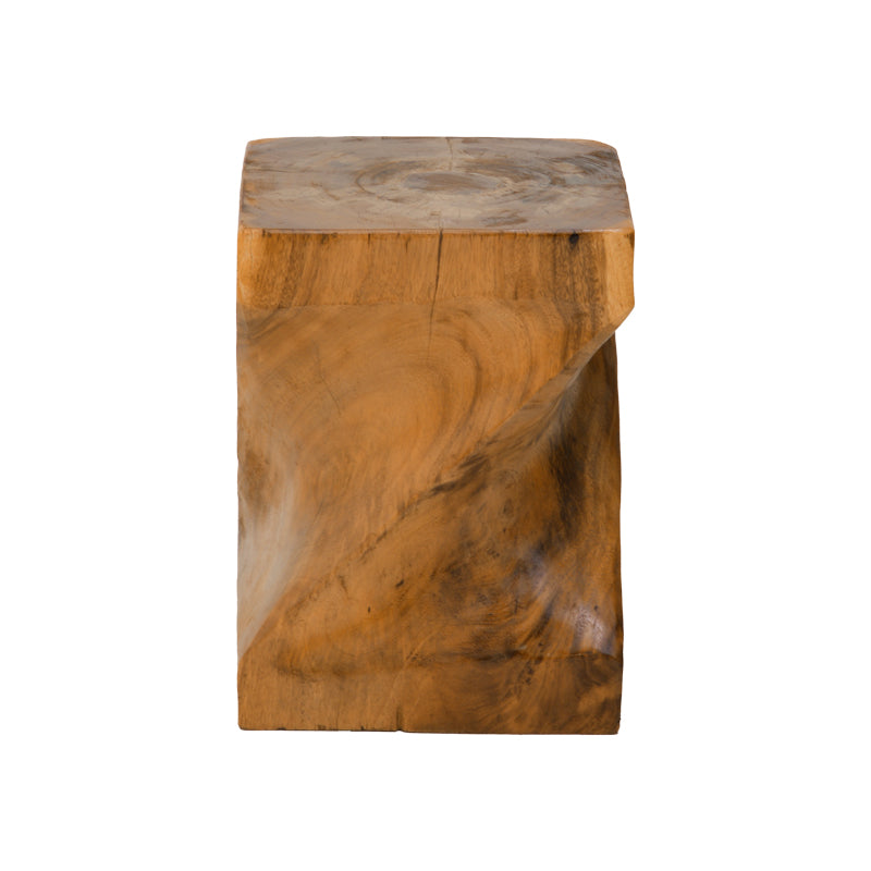 Σκαμπό Twister  suar ξύλο σε φυσική απόχρωση 30x30x45εκ - Pakobazaar