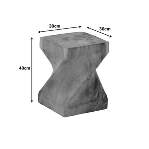Σκαμπό Twister  suar ξύλο σε φυσική απόχρωση 30x30x45εκ - Pakobazaar