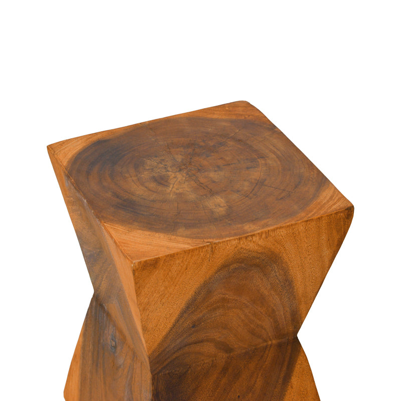 Σκαμπό Clepsydra  suar ξύλο σε φυσική απόχρωση 31x31x45εκ - Pakobazaar