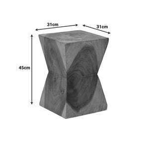 Σκαμπό Clepsydra  suar ξύλο σε φυσική απόχρωση 31x31x45εκ - Pakobazaar