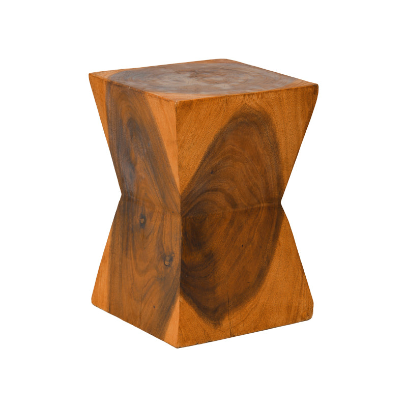 Σκαμπό Clepsydra  suar ξύλο σε φυσική απόχρωση 31x31x45εκ - Pakobazaar
