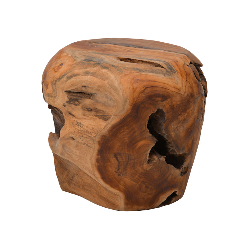 Σκαμπό Bolare  teak ξύλο σε φυσική απόχρωση Φ40x35εκ - Pakobazaar