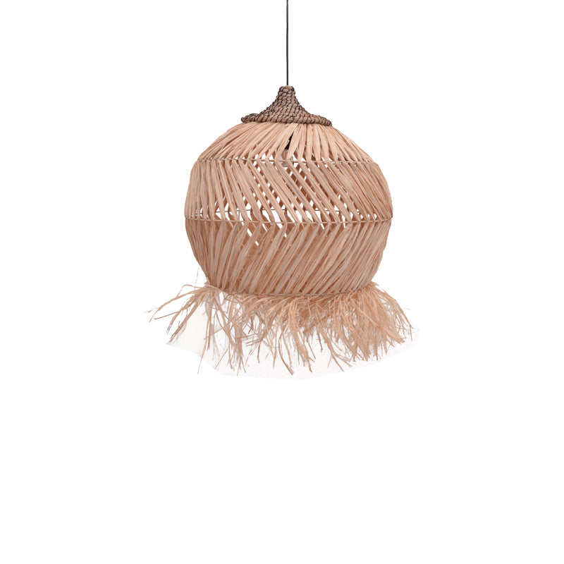 Φωτιστικό οροφής Koronse Inart sisal σε φυσικό χρώμα Φ55x68εκ - Pakobazaar