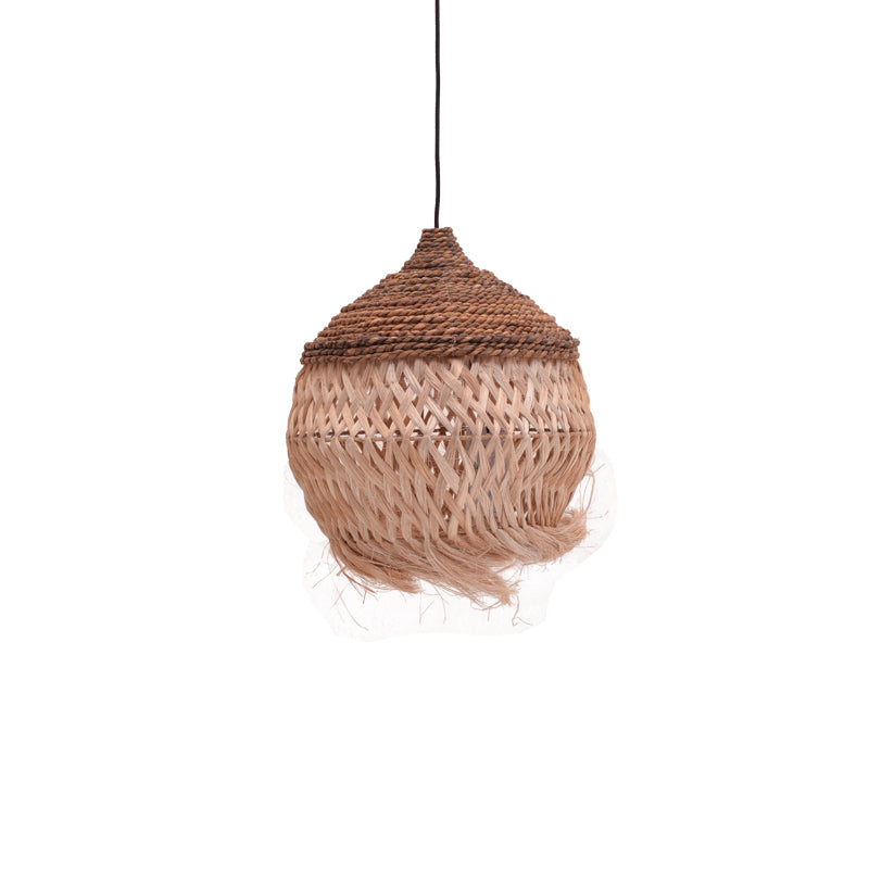 Φωτιστικό οροφής Fiorine Inart abaca σε φυσικό χρώμα Φ35x45εκ - Image 1