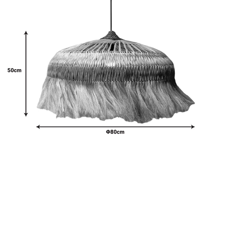 Φωτιστικό οροφής Garrie Inart abaca σε φυσικό χρώμα Φ80x50εκ - Image 2