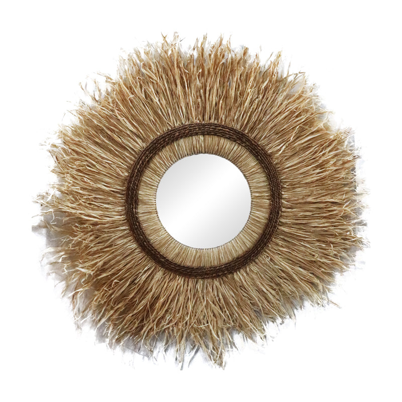 Καθρέπτης Tabrane Inart sisal σε φυσικό χρώμα Φ110x4εκ - Image 1