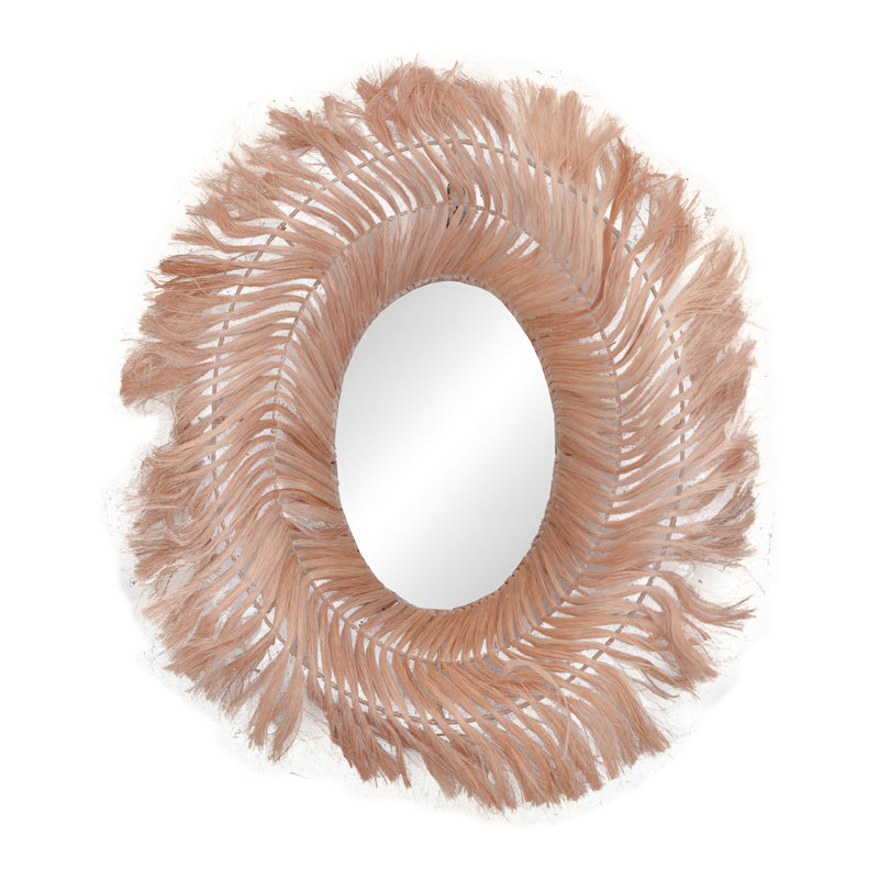 Καθρέπτης Tolle Inart abaca σε φυσικό χρώμα 65x85x17εκ - Pakobazaar