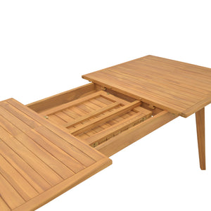 Τραπέζι Pino  επεκτεινόμενο teak ξύλο σε φυσική απόχρωση 180/240x100x75εκ - Pakobazaar