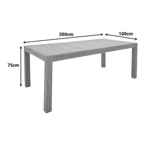 Τραπέζι Vocaly  teak ξύλο σε φυσική απόχρωση 200x100x75εκ - Pakobazaar