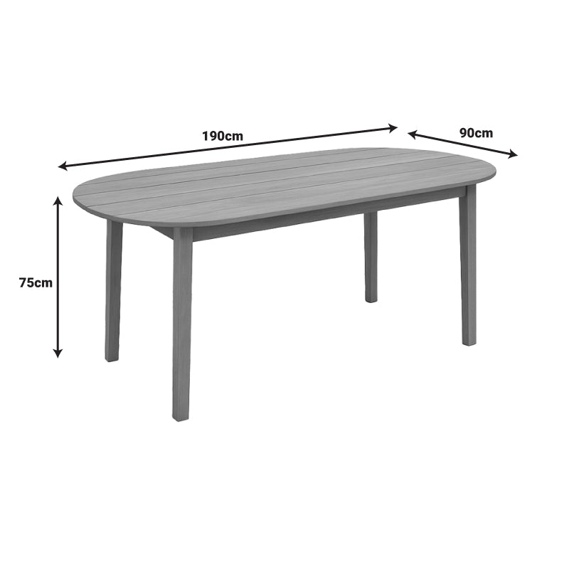 Τραπέζι Skyl  teak ξύλο σε φυσική απόχρωση 190x90x75εκ - Image 2