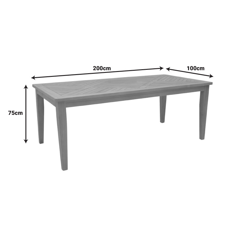 Τραπέζι Mady  teak ξύλο σε φυσική απόχρωση 200x100x75εκ - Image 6