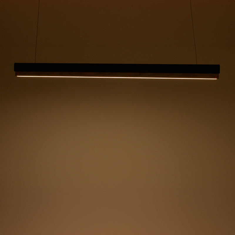 Φωτιστικό οροφής Rafmole  led μαύρο μέταλλο-ξύλο 120x7.5εκ - Pakobazaar