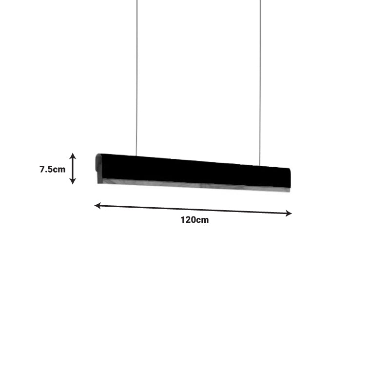 Φωτιστικό οροφής Rafmole  led μαύρο μέταλλο-ξύλο 120x7.5εκ - Pakobazaar