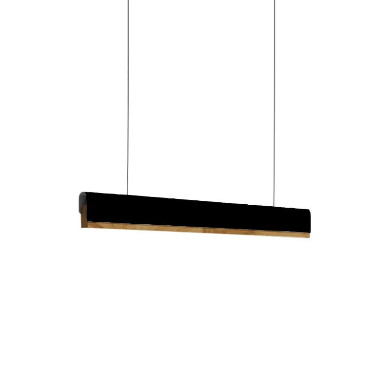 Φωτιστικό οροφής Rafmole  led μαύρο μέταλλο-ξύλο 120x7.5εκ - Pakobazaar