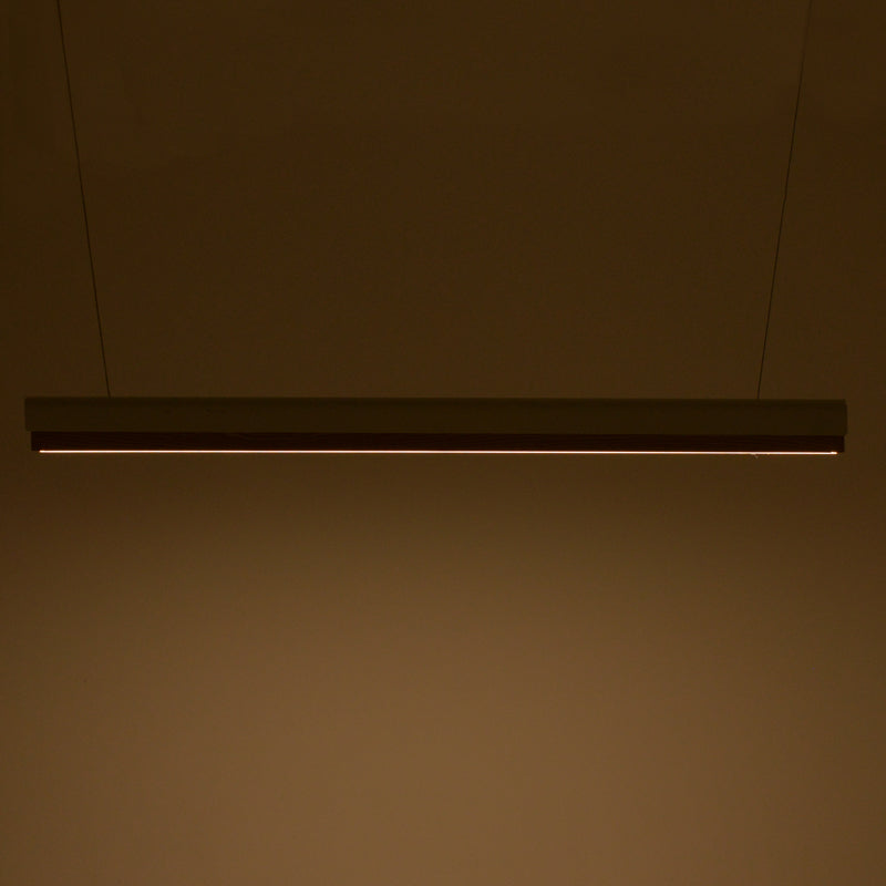 Φωτιστικό οροφής Rafmole  Led λευκό μέταλλο-ξύλο 120x7.5εκ - Image 2