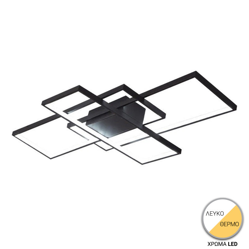 Φωτιστικό οροφής Luxane  led μαύρο μέταλλο 105x60x7εκ - Pakobazaar