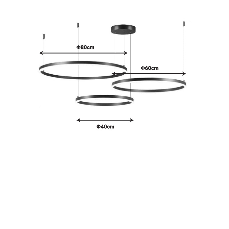 Φωτιστικό οροφής Premele  led μαύρο μέταλλο Φ120x150εκ - Image 2