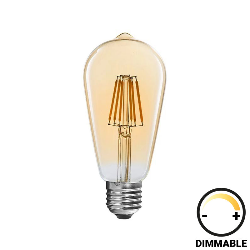 Λαμπτήρας LED ST64 Bulb  dimmable 4W E27 amber - Image 1