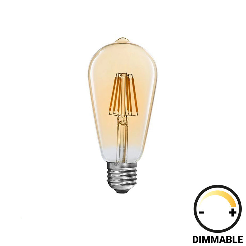 Λαμπτήρας LED ST64 Bulb  dimmable 8W E27 amber - Image 1