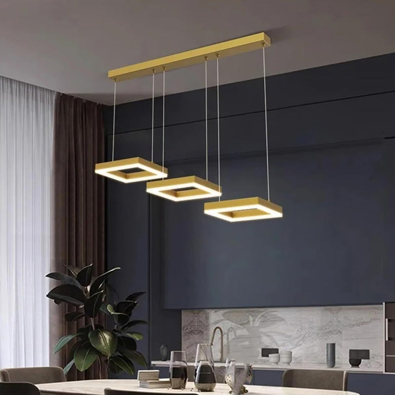 Φωτιστικό οροφής τρίφωτο Benor  led μέταλλο χρυσό 70x20x15εκ - Image 2