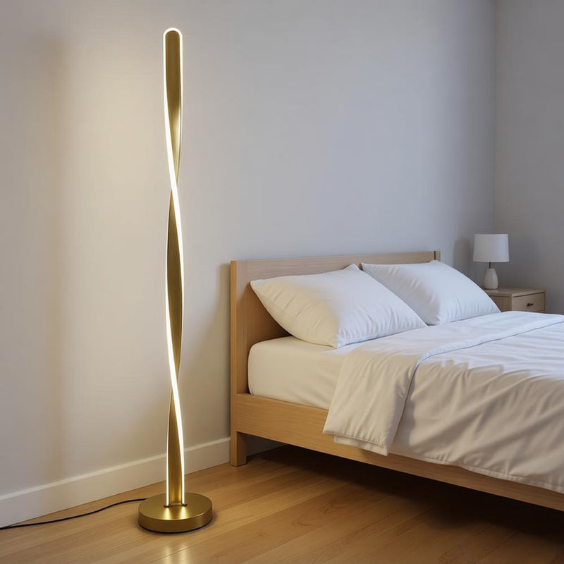 Φωτιστικό δαπέδου Jounko  led χρυσό μεταλλικό Φ20x130εκ - Pakobazaar